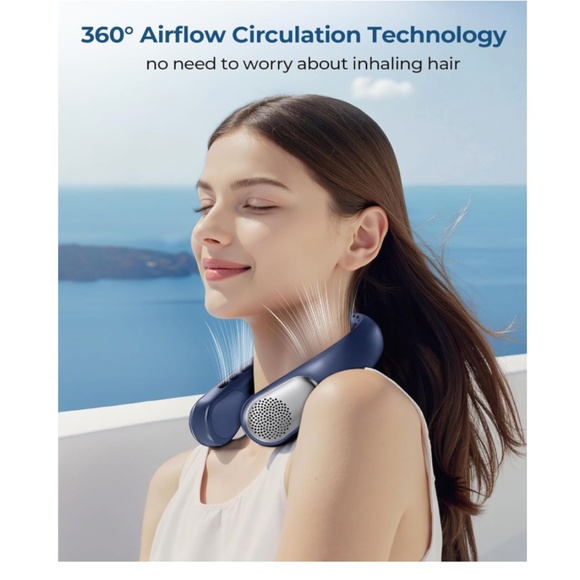 B907 360 Degree Portable Neck Fan Rechargeable - Picture 2 of 4